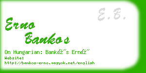 erno bankos business card
